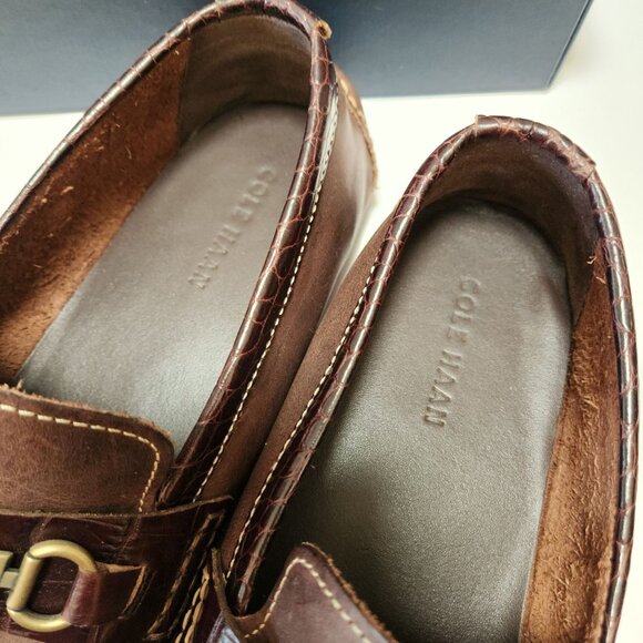 Cole Haan Somerset Bit II Brown Croc Print Trim Loafers Leather Mens Shoes 8.5 main image 12